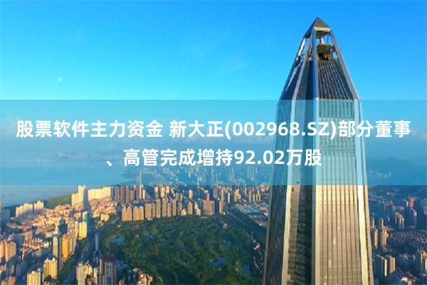 股票软件主力资金 新大正(002968.SZ)部分董事、高管完成增持92.02万股