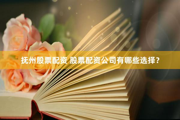 抚州股票配资 股票配资公司有哪些选择？